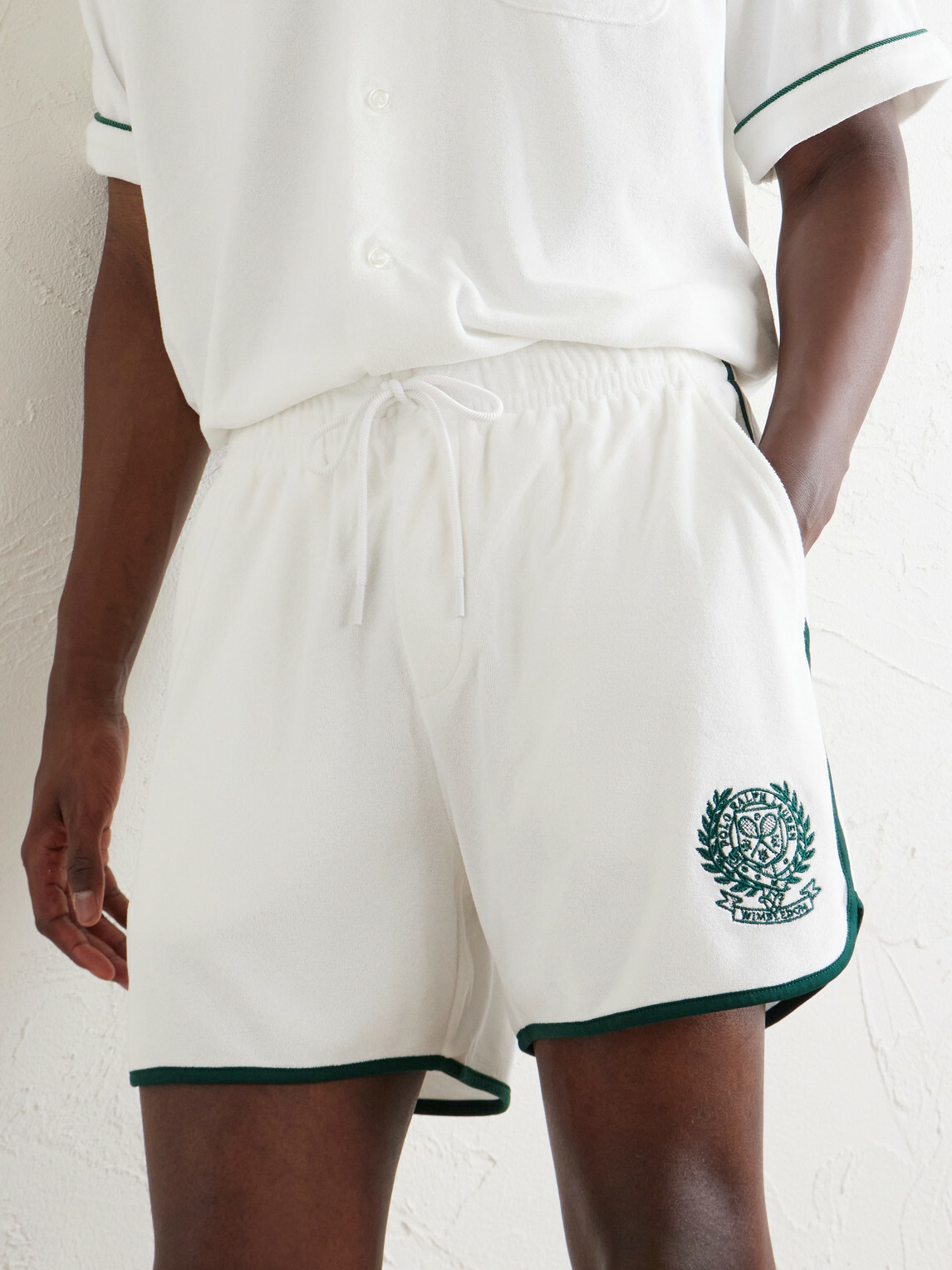 Polo Ralph Lauren - Wimbledon Embroidered Straight-Leg Cotton-Blend Shorts - White