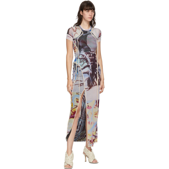 ottolinger multicolor mesh maxi dress Ottolinger Women's Camou Mesh Long Dress - Black