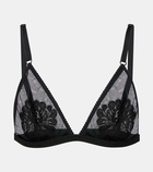 Dolce&Gabbana Lace-trimmed mesh bra top