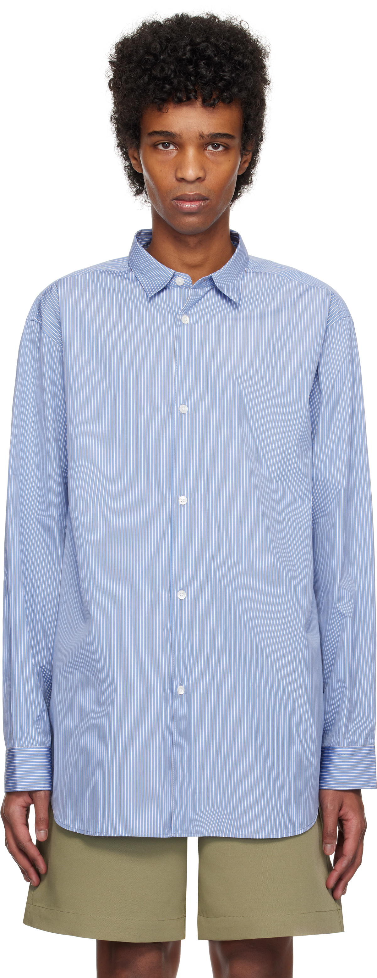 Róhe Blue Relaxed Long Sleeve Shirt