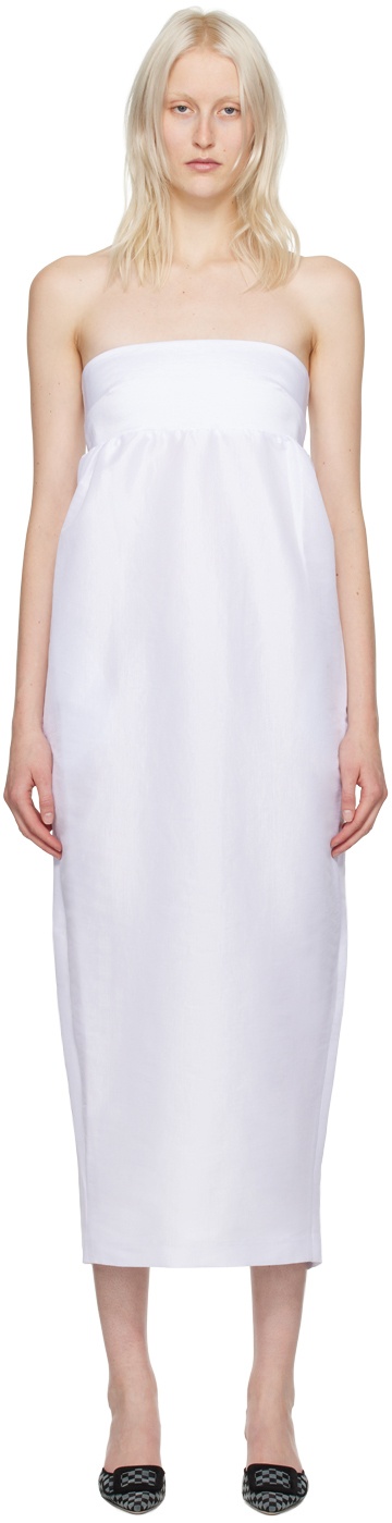 Kika Vargas SSENSE Exclusive White Rosetta Maxi Dress Kika Vargas