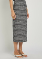 Vince Striped Shirred Midi Skirt Stripe