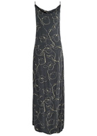 Faithfull The Brand Aurelié Printed Woven Maxi Dress Navy