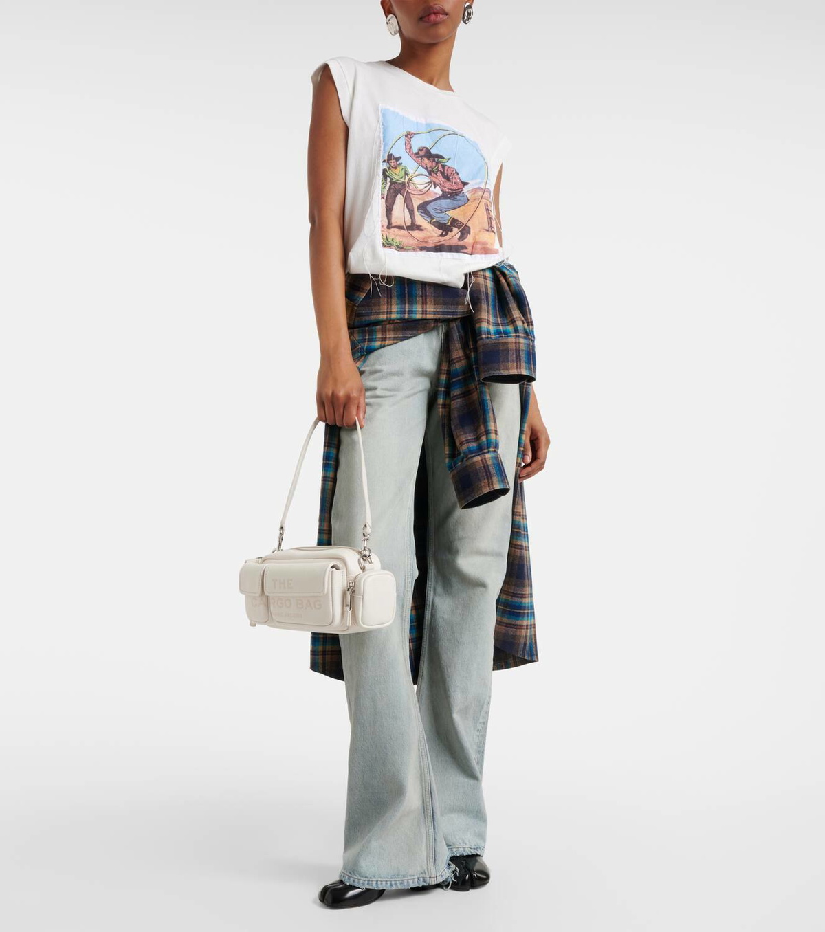 素敵＜Marc Jacobs＞'The Leather Cargo' バッグ オフホワイト Marc Jacobs The Leather Cargo Bag | Neutrals | FARFETCH