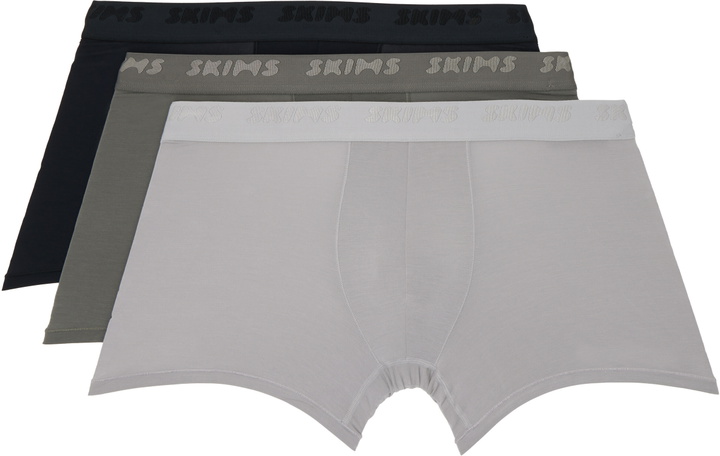 Photo: SKIMS Three-Pack Multicolor SKIMS Stretch 3 Boxer Briefs