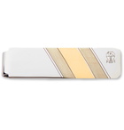 Brunello Cucinelli - Engraved Silver and Gold-Tone Tie Bar - Silver