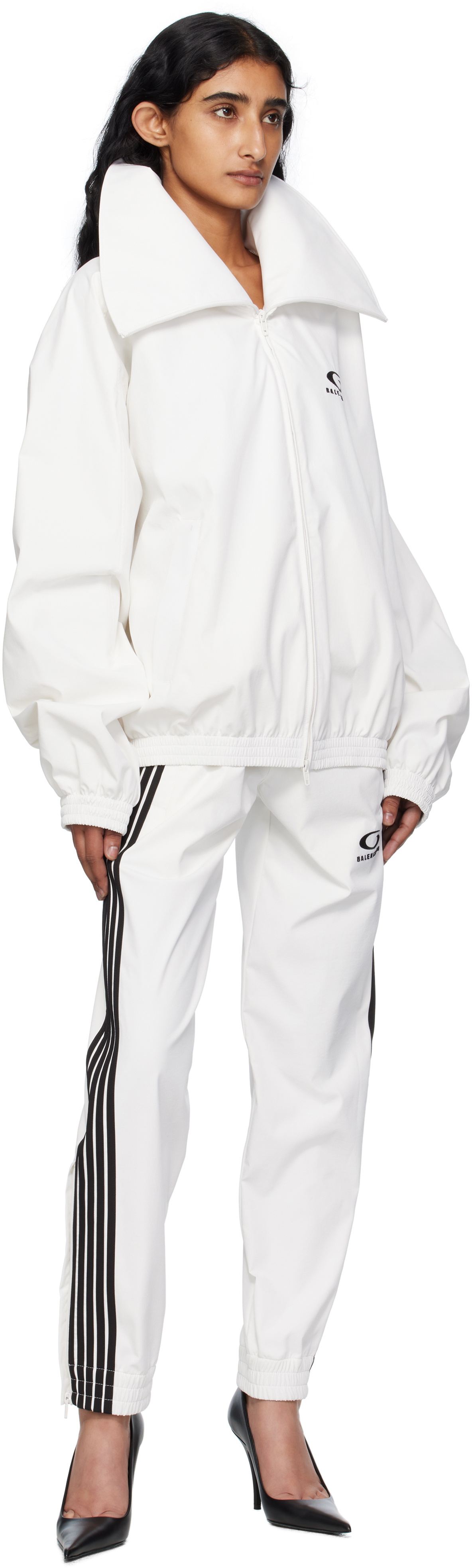 Balenciaga White Striped Track Pants