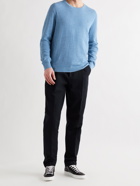 POLO RALPH LAUREN - Logo-Embroidered Cotton and Linen-Blend Sweater - Blue