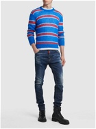 DSQUARED2 - Striped Mohair Blend Crewneck Sweater