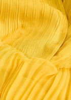 Alice + Olivia Nya Pleated Chiffon Maxi Dress Yellow