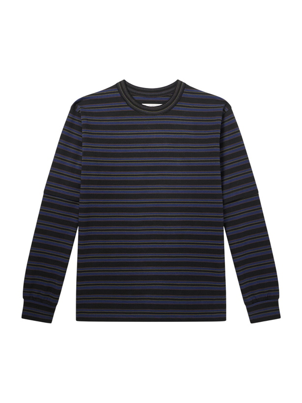 Photo: Sacai - Striped Cotton-Jersey T-Shirt - Blue