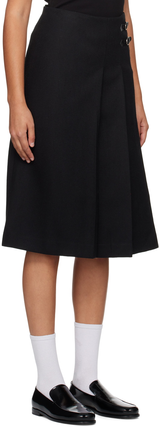 Dunst Black Belted Midi Skirt
