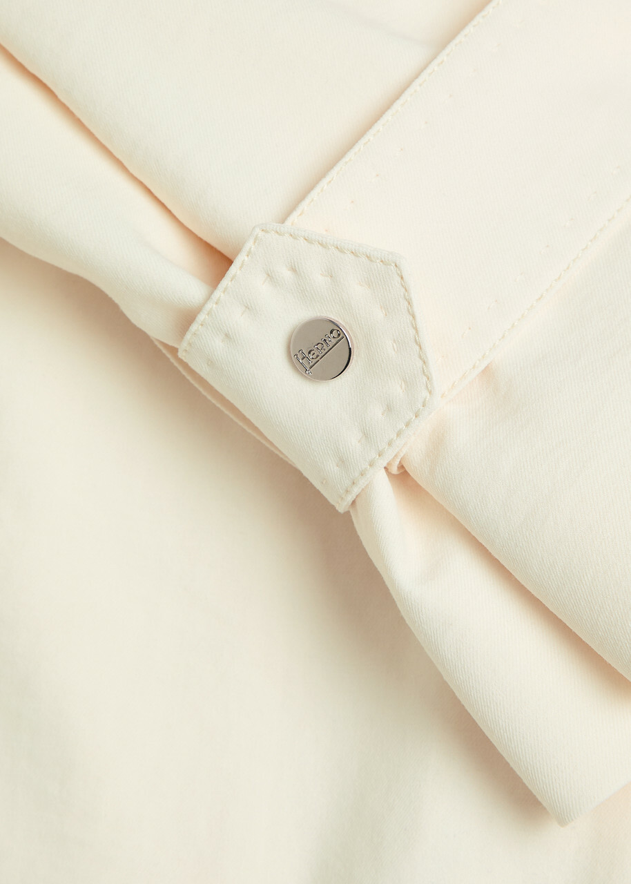 Herno Belted Woven Trench Coat Off White