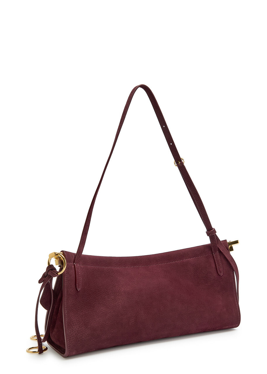 Alaïa East West Nubuck Medium Shoulder bag - Burgundy - One Size