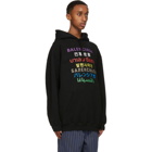 Balenciaga Black Languages Medium Fit Hoodie