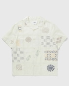 Wax London DIDCOT SS SHIRT DOODLE EMBROIDERY White Mens Shortsleefe