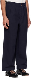 Bode Navy Wide-Leg Snap Trousers