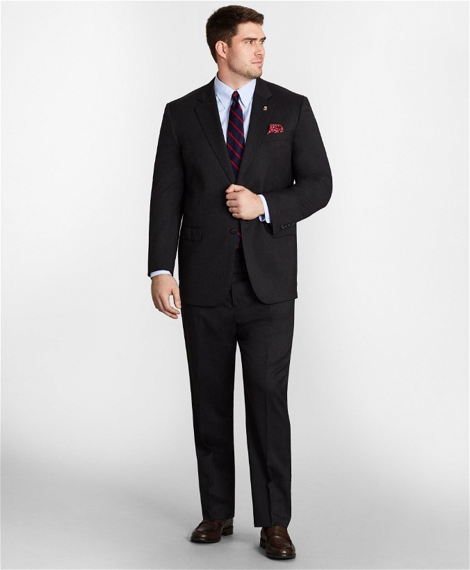 Photo: Brooks Brothers Men's Big & Tall Stretch Wool Two-Button 1818 Suit | Charcoal