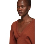 Chloe Orange Cashmere V-Neck Sweater