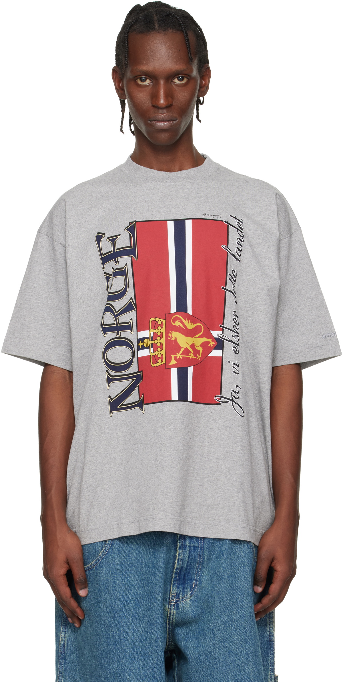 VETEMENTS Gray 'Norway' Tourist T-shirt Vetements
