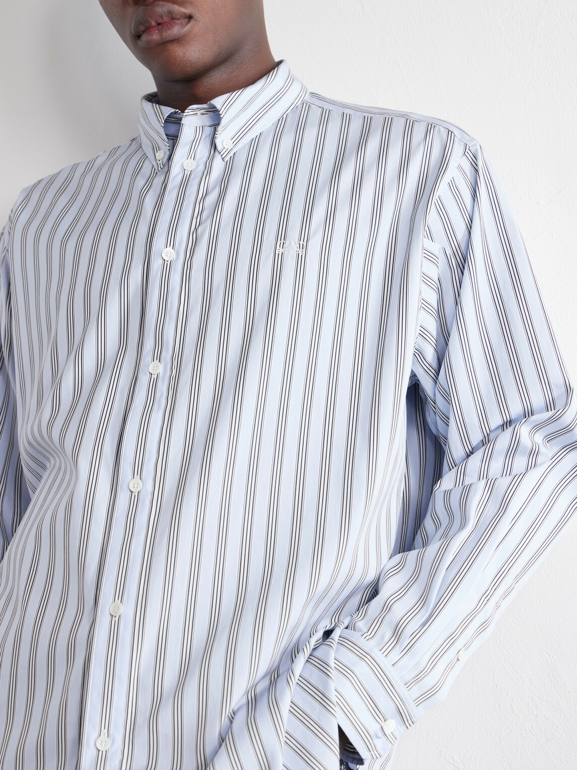 LOEWE - Striped Cotton-Poplin Shirt - Blue