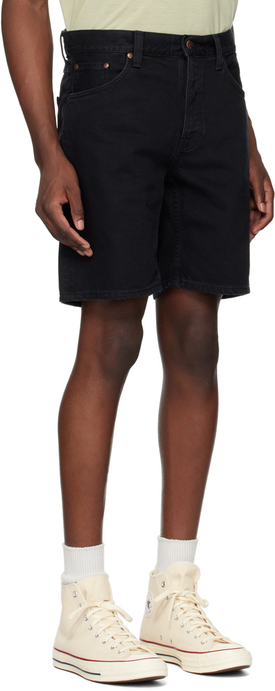 Nudie Jeans Black Seth Denim Shorts