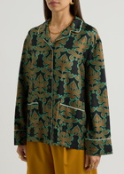 LA Double J Pajama Printed Silk-satin Shirt Multicoloured