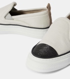 Brunello Cucinelli Monili-embellished slip-on sneakers