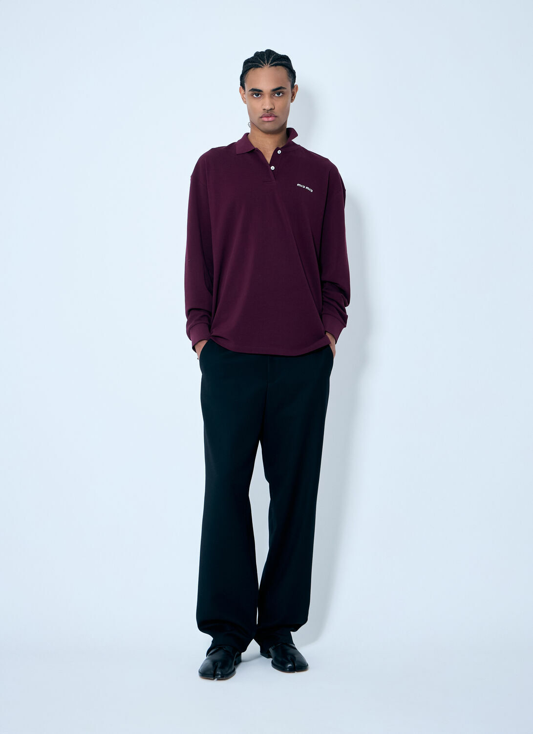Miu Miu Logo Embroidery Polo Shirt