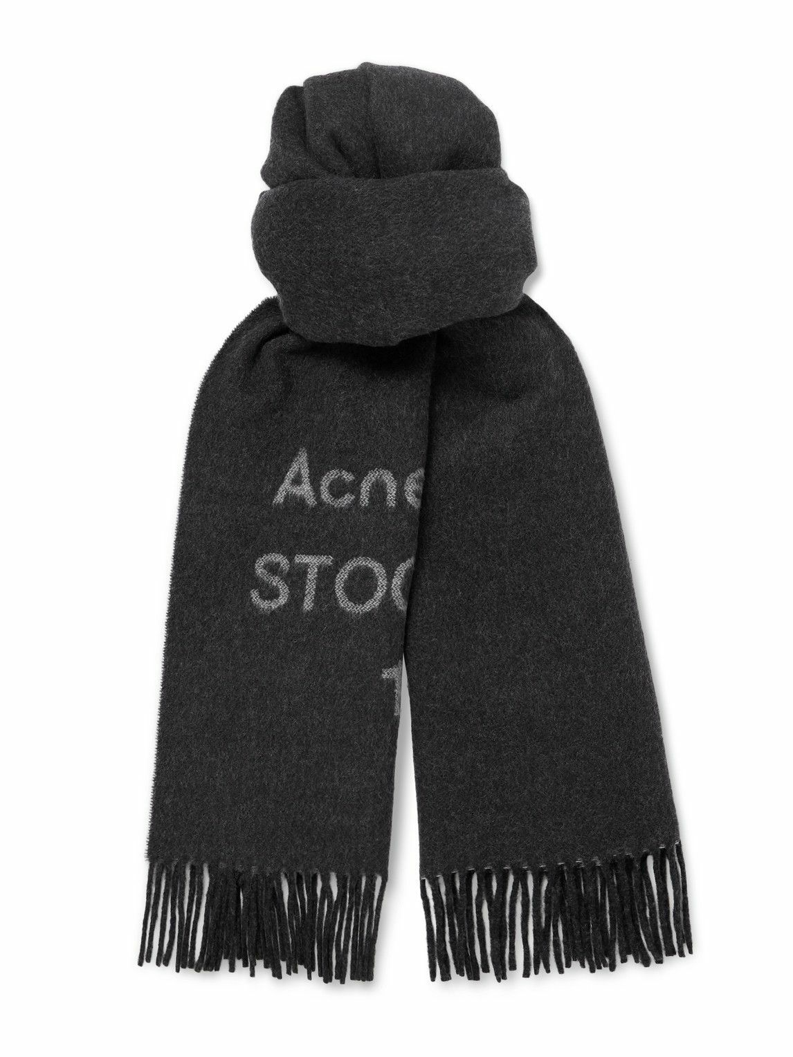 Acne Studios - Venus 1996 Logo-Jacquard Fringed Wool Scarf Acne