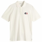 Moncler Men's Cotton Pique Logo Polo in White