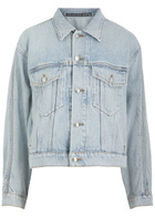 Alexanderwang.t Zip-detail Denim Jacket Light Blue