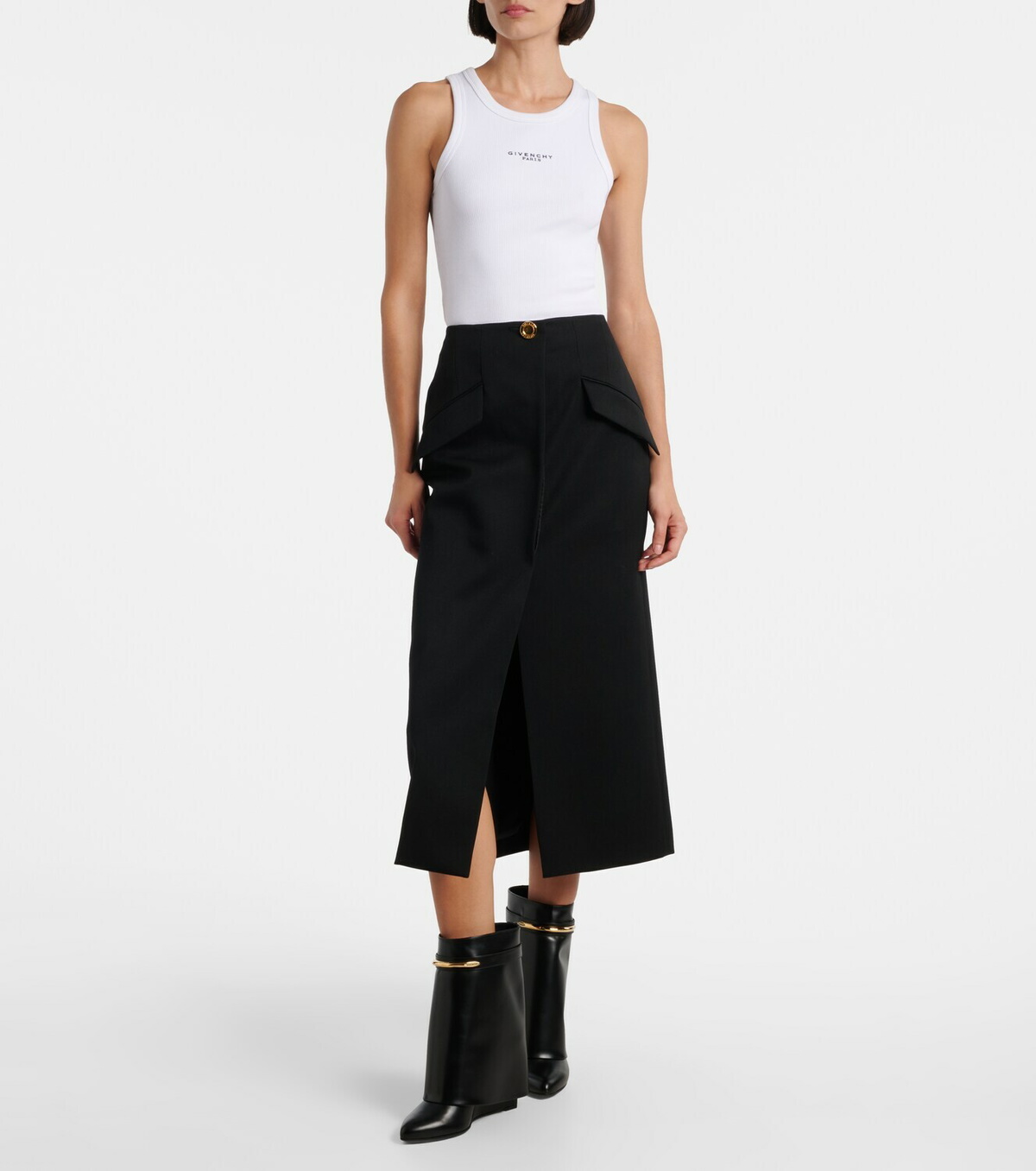 Givenchy Shark 95 leather mid-calf boots