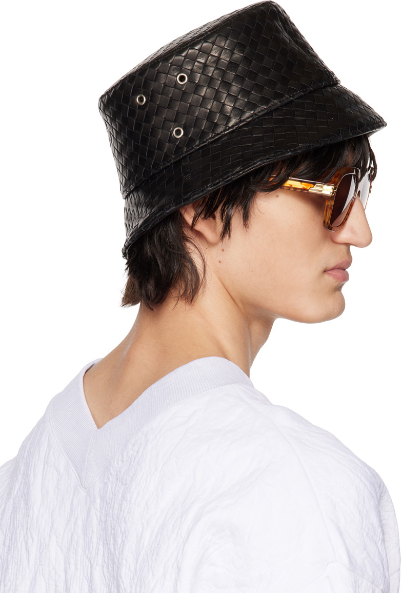 Bottega Veneta Black Intrecciato Bucket Hat