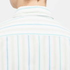 Acne Studios Men's Sarlie Face Short Sleeve Stripe Shirt in Blue/Green