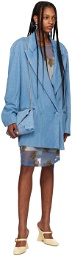 Dries Van Noten Blue Embroidered Midi Dress