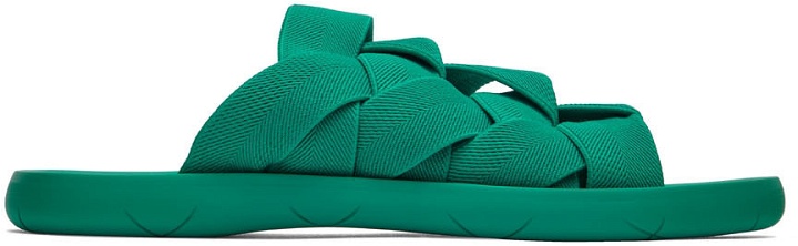 Photo: Bottega Veneta Green Plat Sandals