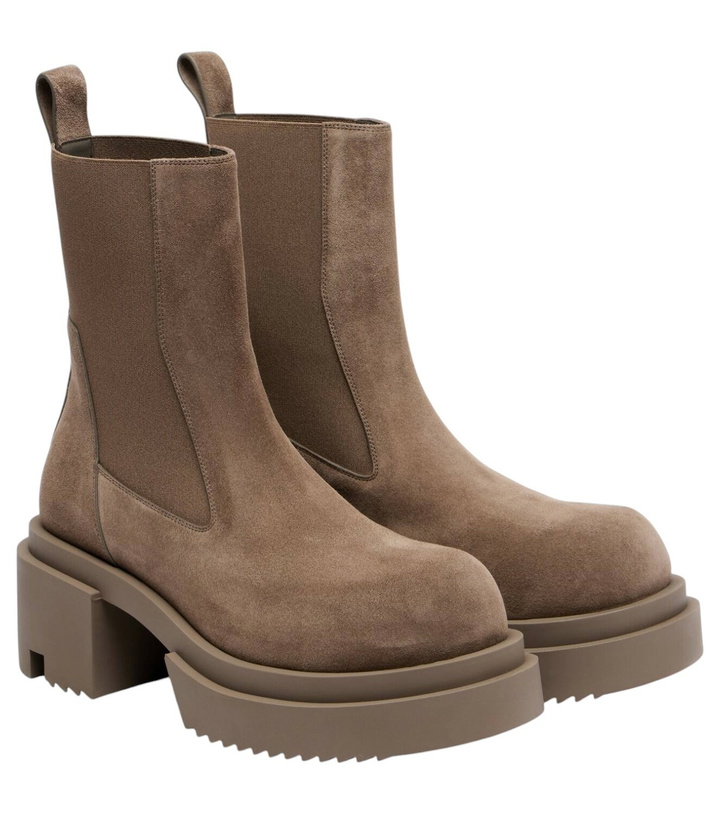 Photo: Rick Owens Beatle suede platform Chelsea boots
