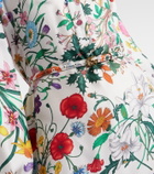 Gucci Floral belted silk twill gown