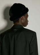 Prada Logo Plaque Shearling Hat