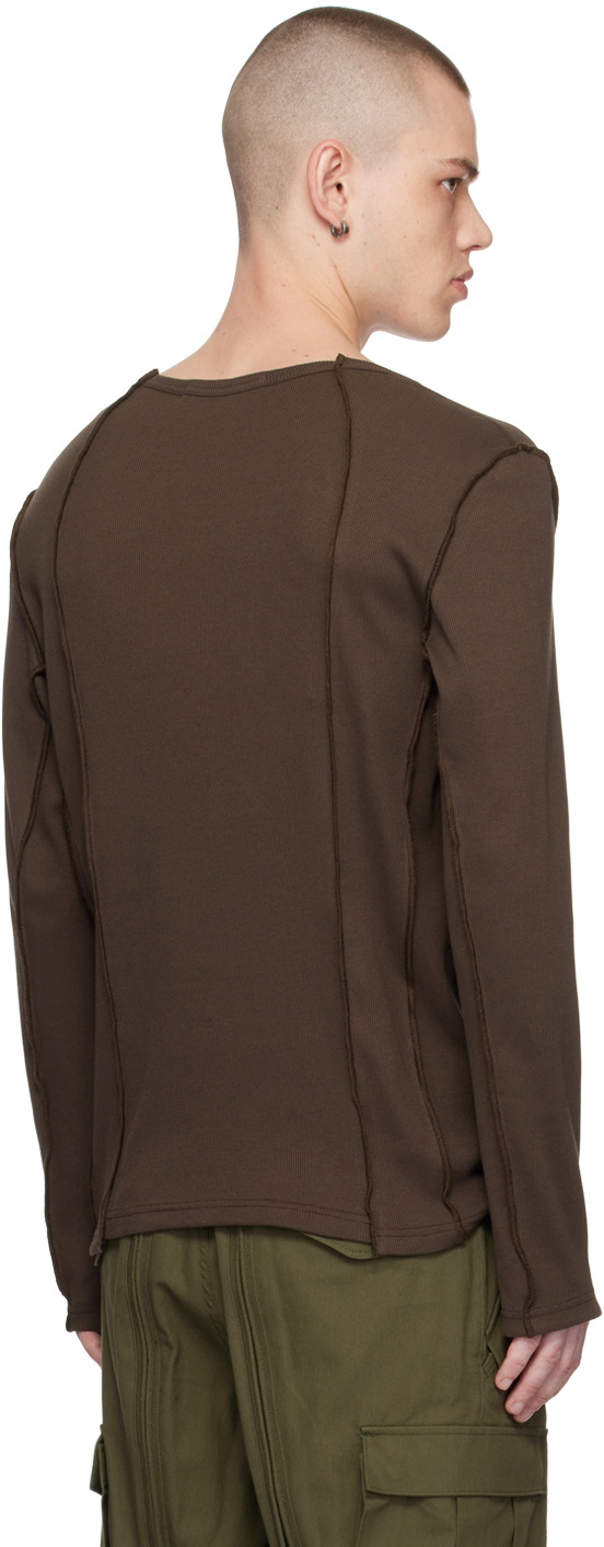 NVRFRGT Brown Crewneck Long Sleeve T-Shirt