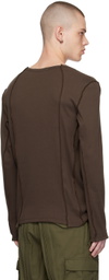 NVRFRGT Brown Crewneck Long Sleeve T-Shirt