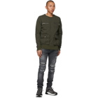 Balmain Khaki Cotton Pockets Sweatshirt