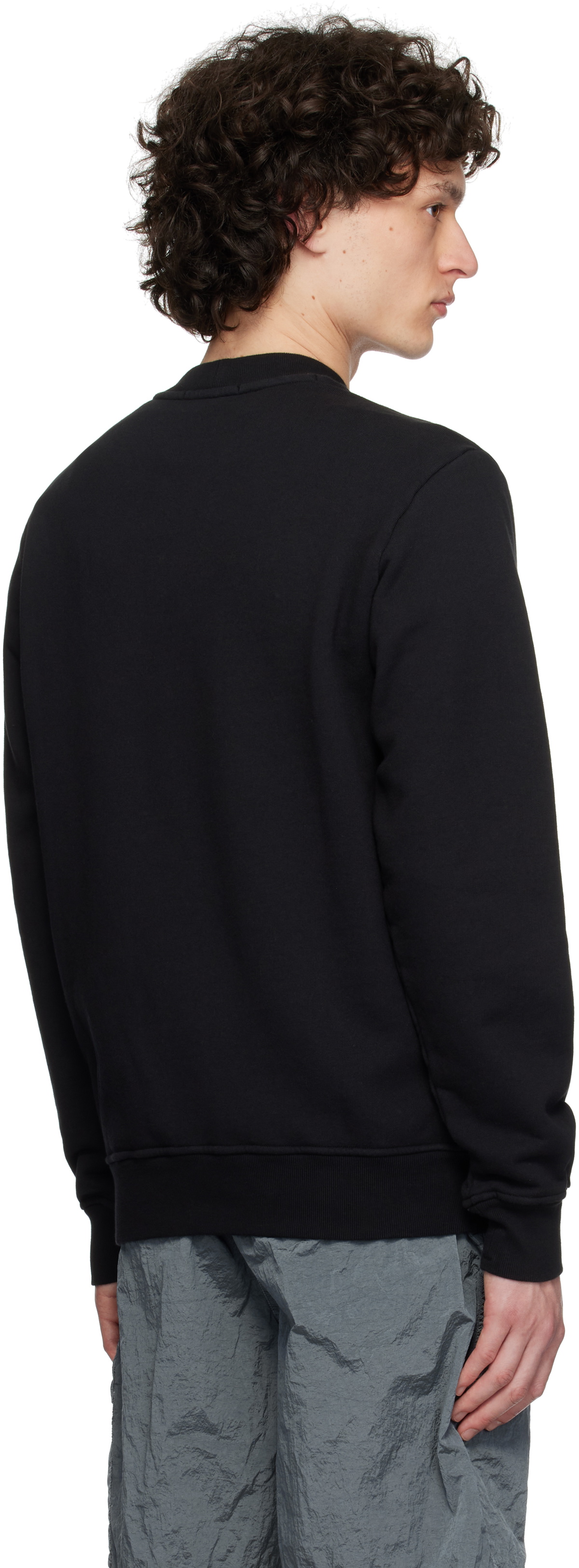 Stone Island Black Cotton Fleece Sweatshirt
