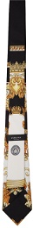 Versace Black & Gold Medusa Renaissance Print Tie