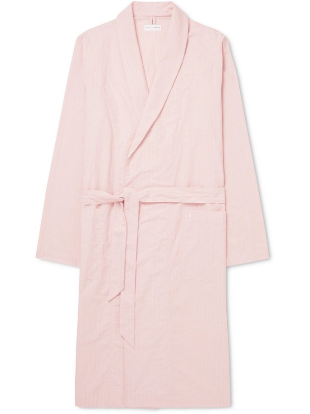 Photo: Hamilton And Hare - Pinstriped Cotton Robe - Pink