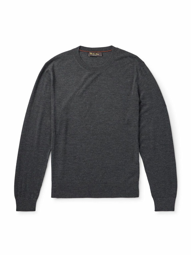 Photo: Loro Piana - Sottile Slim-Fit Wool, Silk and Cashmere-Blend Sweater - Gray
