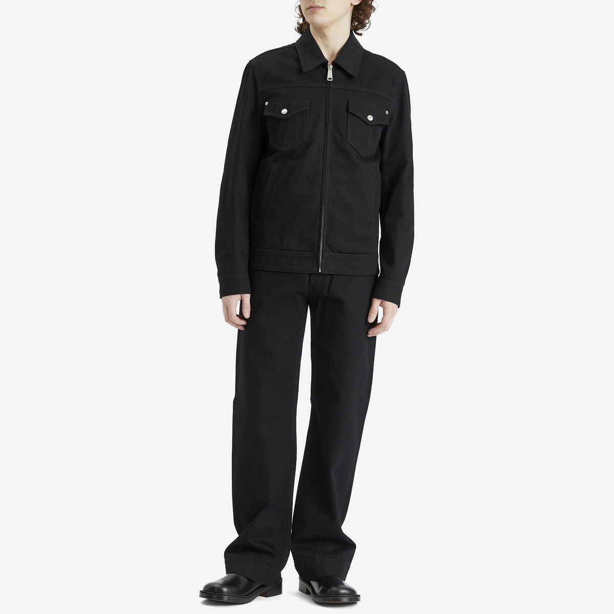 Alexander McQueen Men's Denim Zip Blouson in Black