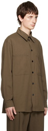 LEMAIRE Brown Straight Collar Shirt