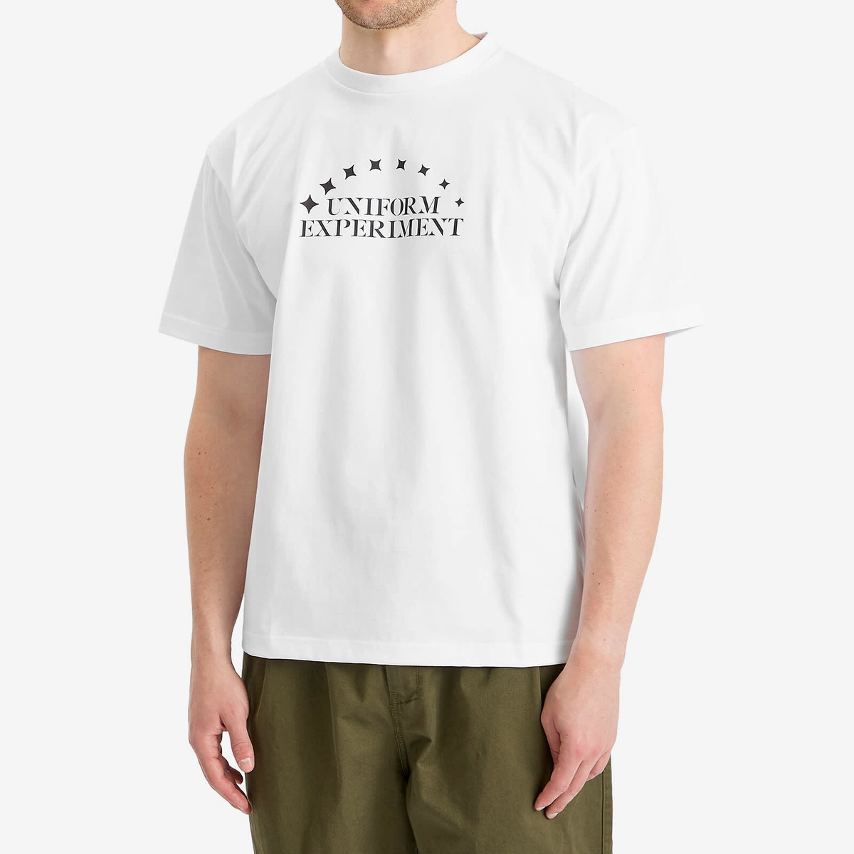 Uniform Experiment Men's Stencil Logo T-Shirt in White